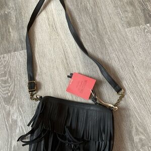 Moschino Black Fringe Crossbody Bag